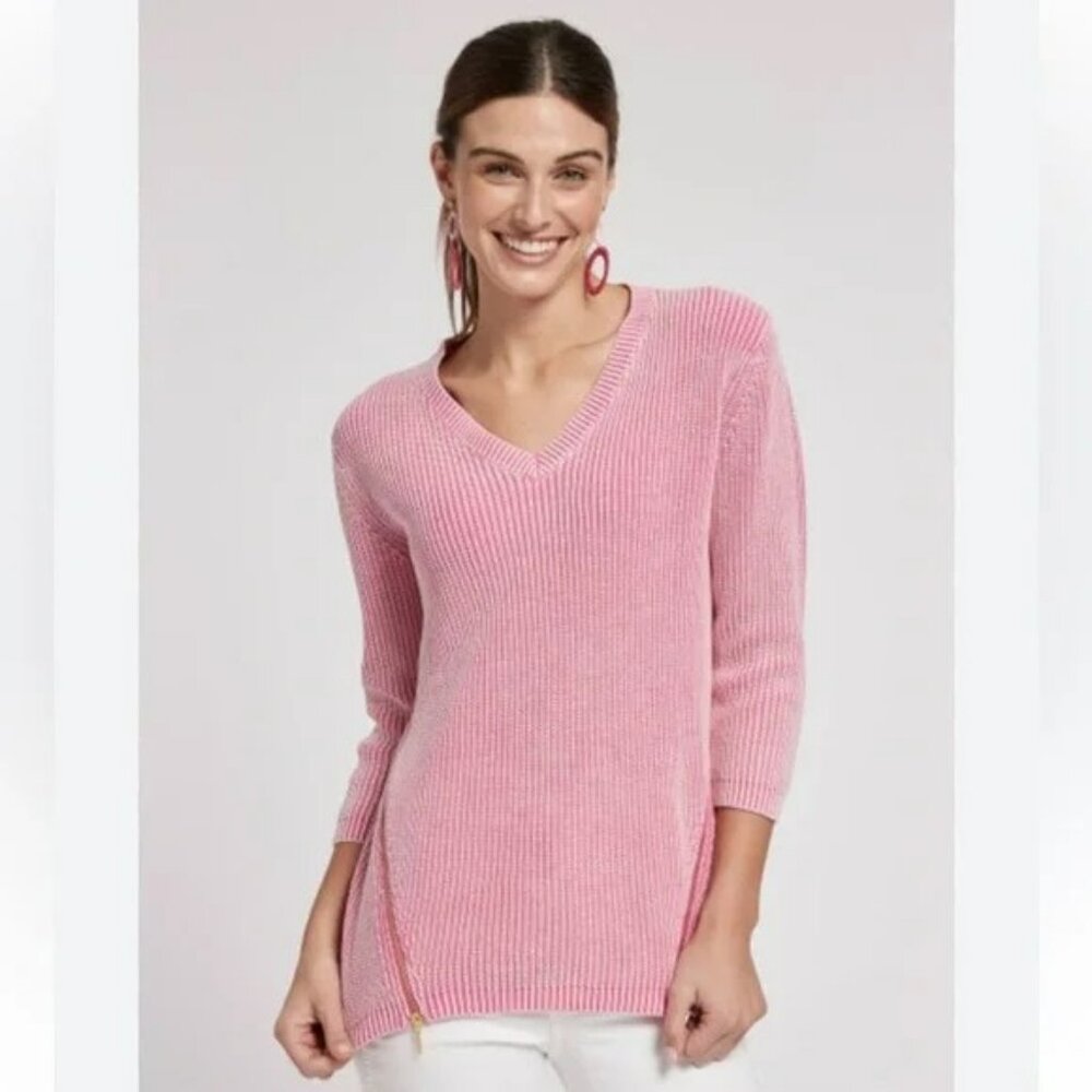Tyler Boe Mineral Wash Shaker Sweater in the color Peony